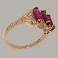 Britanska napravljena 18k ružičasto zlato prirodno rubin ženski prsten izjave - veličine opcija - veličine