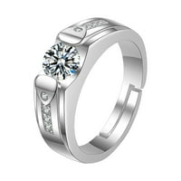 Srebrni prstenovi prsten vjenčani prsten podesivi prsten srebrni ton žene djevojke ljubavnice pokloni