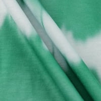Ženska haljina Pulover V-izrez Modna kravata Dyed kratki rukav Duljina koljena, zelena, L