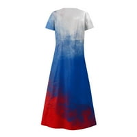Strungten Labava CrewNeck Nezavisna rastuća boja Promjena boje Print Velika ljuljačka haljina sa džepom