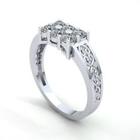 0,5CTW okrugli rez Dijamantna muška klaster klasična godišnjica Angažovanje prstenastog 18k ruža, bijelo