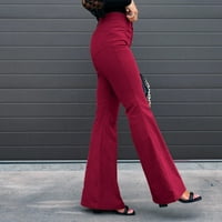Teretne pantalone za žene Dressy Casual Jesen i zimska odjeća Solidna boja Srednji struk Slim Micro