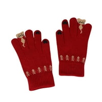 Naughtyhood Božićne bagene rukavice zimske ženske hladne i vjetrove životinje uzorak plišane tople pletene