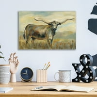 Epic Art 'Longhorn krava' Silvia Vassileva, akrilna staklena zida Art, 16 x12