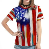 Gyujnb Ženske vrhove Košulje za sjećanje za žene Nevesty Day American Zastava Patriotske košulje za