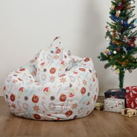 Božićna stolica za vrećicu pasulja pokriva mekana torba za pasulj bez punila