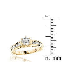 Dame 14K dizajner prirodni 0. CTW dijamantni zaručnički prsten za nju