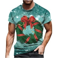 Muška ležerna majica Božićni vijenac 3D digitalni ispis Pulover okrugli vrat majica s kratkim rukavima