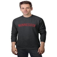Daxton Minnesota Duks atletski fit pulover CrewNeck Francuska Terry tkanina, vinski duks zlatna slova,
