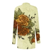 A azrijski pomerni dan danas, ženska modna floralna štampana cvjetna karikanska jakna s dugim rukavima