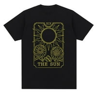Tarot sunčani ležerni okrugli vrat kratki rukav s gornjim slovom za ispis pulover majica