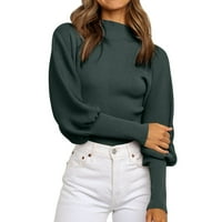 Riforla ženska visoka ovratnik pulover dugih rukava dugih rukava džemper debeli ležerni vrhovi duks