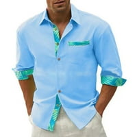Muška plaža Hawaii dugih rukava Slim Fit košulja Casual Party Formalni vrhovi bluza