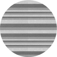Ahgly Company u zatvorenom okruglom uzorku platinasto srebrno sive prostirke, 8 'krug