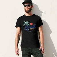Hawaii Palm Tree Vector majica Dizajn muške majice pamuk casual kratkih rukava poklon tee crni