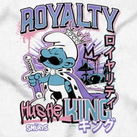 The Smurfs Kanji Hustle King Royalty Fin's Graphic Majica Tees Brisco Brends S