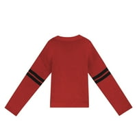 KPOPLK ženski modni džemper casual labav rebrasti pleteni pleteni pulover džemper vrhovi crveni, xl