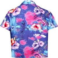 Bay Muške plaže Tropske cvjetne košulje kratkih rukava prema dolje Havajska majica za muškarce s ljubičastom,