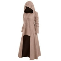 Žene plus veličine sa kapuljačom za patchwork dugih rukava dugačak maxi haljina za žene renesansne vintage