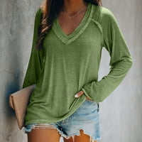 Ženski pulover Duks moda Jesen Labavi bluza s dugim rukavima V-izrez Ležerne prilike pulover