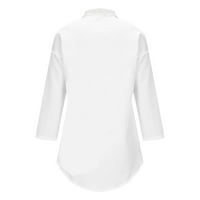 Plus veličina dolje majice za žene rever cvjetni ispis dugih rukava bluza casual baggy meka bluza sa