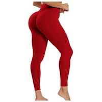 Tajice za žene Tummy Control Modna fitnes teretana kompresijska hlače crvene s