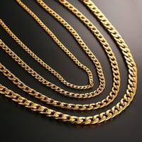 Ogrlica od kubanskog lanca za muškarce, nehrđajući čelik u zlatnom, crnom i srebrnom boju - choker ili