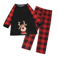 Porodica Termeek Usklađivanje božićne pidžame za mamu Tata Dečija beba, tiskani vrhovi s dugim rukavima