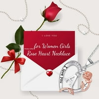 Majčin dan poklona ružičaste srčane ogrlice za žene vole srce Početne ogrlice 14K pozlaćeno pozlaćeno