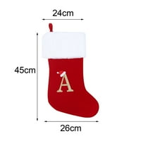 Božićne čarape sa slovom, mini slatki božićni čarapa pamučni kabel sa bijelim super mekim plišanim manžetnim