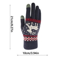 Ženske zimske rukavice na dodirnim zaslonom Topla runo obložene pletene rukavice elastične manžetne,