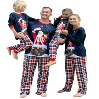 Božićni pidžami roditelj-dijete odijelo s dugim rukavima Santa Claus Print Plaid hlače Xmas Sleep odjeća
