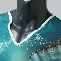 Muška majica Grafički vintage mužjak ljetni casual v izrez s dugim rukavima 3D ispis bluza Thirs Thirs