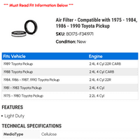 Filter za vazduh - kompatibilan sa - 1984, - Toyota Pickup 1989