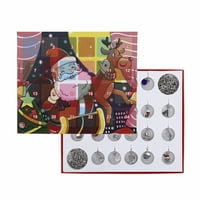 Jeashchat Božićne ukrase Zatvoreni božićni ukrasi Božićni odbrojavanje Advent Calendar sa modnom ogrlicom za narukvicu