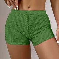 Ženska ploča kratke hlače visoke struk seksi solidni bikini kupaći kostimi zeleni l