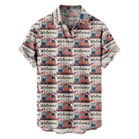 4. jula muška havajska majica SAD Nacionalna zastava Grafički izrez Odjeća odjeća ovratnik 3D Print