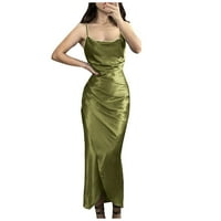 Žene Halter Solid Bodycon Dužina gležnjada Modna ljetna haljina bez rukava zelena 3xl