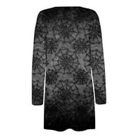 HHEI_K CARDIGANS za žene Ženska modna casual Print dugih rukava midi kardigan džepna jakna