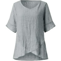 Bluze za žene Dressy Casual Duljina za laktove V-izrez Summer Majice 2xL