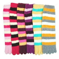 Pairs Lot Fuzzy nožni čarape Mekani prugasti ženski Thong flip flop veleprodaja 9-11