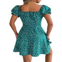 Avamo Žene Cvjetni ispis Ljetna haljina Ležerna Swing Mini haljina dame Plaža Flowy Swing kratke haljine
