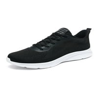 Gomelly muške trke hodajuće cipele modne tenisice Sport Teretani treneri Ležerne cipele Crna bijela 9.5