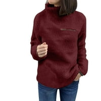 Ženske dukseve Fleece Turtleneck patentni zatvarač dugih rukava Udobni topli pulover