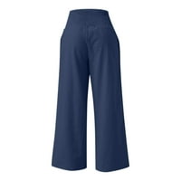 Viikei ženske hlače za čišćenje plus veličine Hlače Čvrsti elegantni patentni patentni zidovi struka