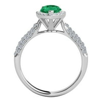 Aonejewelry ct. Smaragdni prsten u obliku dijamanta TTW i kruška u 10k bijelo zlato