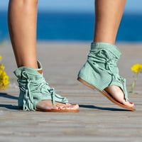 GUZOM HANDANS FLIP FLOPS za žene Udobne sandale Ležerne prilike Bohemia Vintage Tassels Ljetne cipele