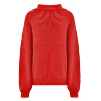 Aoochasliy Womens Dukseri za uklanjanje pulover plus veličina kardigan V-izrez Čvrsti džepni džep dugi