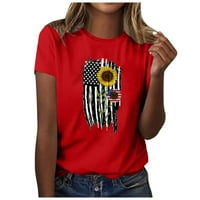 Taqqpue 4. jula odijelo za ženske košulje za zastavu Neovisnost dana Ležerne prilike ljetne tiskane