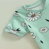Jedno otvaranje djevojačkih djevojaka Ljeto dvodijelno odijelo casual školjki cvjetni ispis majica kratkih